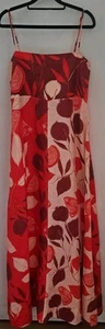 Anthropologie La Maise Studios Linen Mix Pomegranate Red Maxi Dress Small Boho - Picture 1 of 11