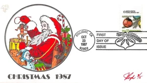 2368 22c Christmas Ornament, Pugh hand painted cachet, 5 produced [120325.212] - Picture 1 of 1