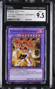 Elemental HERO Inferno *CGC MINT+ 9.5* POP 1 *LCGX-EN076*Super Rare*2011* Yugioh - Picture 1 of 2