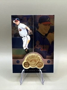 1999 SPx DOMINANCE #1 Chipper Jones Braves HOF RARO INSERTO ORO IN RILIEVO - Foto 1 di 2