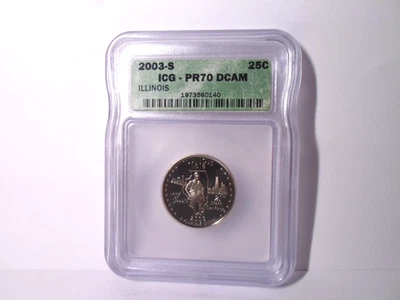 2003-S ILLINOIS Quarter ICG PR70DCAM  *Proof* - Image 1 of 4