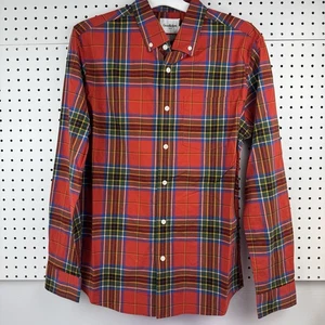 Goodfellow & Co Stewart Plaid Poplin Button-Up Shirt Slim Fit Holiday - Picture 1 of 9