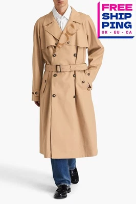 RRP €1900 DOLCE & GABBANA Long Trench Coat IT52 US42 XL Belted Made in Italy - Изображение 1 из 4