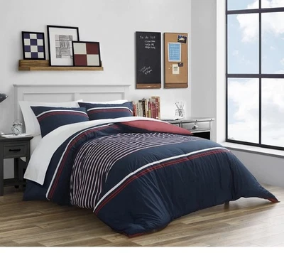 Juego de funda nórdica Nautica, fundas reversibles de algodón completo/queen nuevas Foto 1 de 3