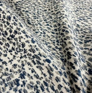 2.375 Yards Fabricut Soukii Indigo Blue Animal Spot Velvet 0422002 - CQ - Picture 1 of 12