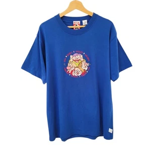 Vintage Disney World Schneewittchen sieben Zwerge T-Shirt blau bestickt - Gr. L - Bild 1 von 5