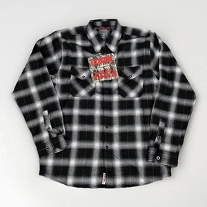 Dixxon x Suicidal Tendencies 40th Anniversary Flannel Shirt Mens M Black Plaid - Picture 1 of 6