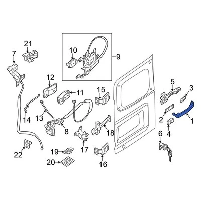 For Nissan NV1500 12-21 Nissan 826401PA0A Rear Right Exterior Door Handle Set Foto 1 de 2