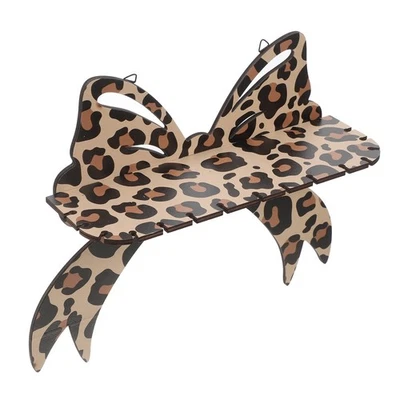  Stylish Floating Shelf With Chic Leopard Print Bow Small Wall Mounted Organizer - Image 1 of 4