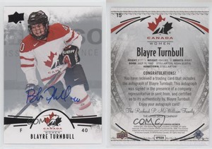 2016 Upper Deck Team Canada Juniors Women's Black Blayre Turnbull #15 Auto
