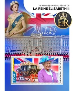 Togo Stamps 2022 MNH Platinum Jubilee of the Reign of Queen Elizabeth II S/S - Picture 1 of 1