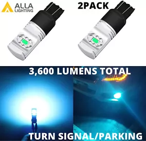 LED 7443 Ice-Blue Front Turn Signal Bulbs for RAM Ford GMC, Light Blub,Sky Blue - Picture 1 of 10