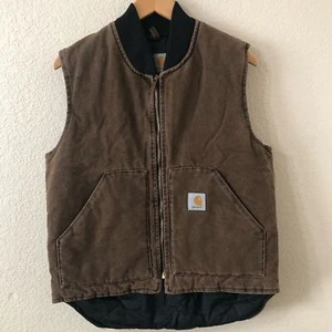 Vintage Carhartt Mens Quilted Brown Sandstone Vest - Size Large - Picture 1 of 6
