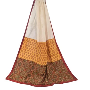 Stola lunga Sanscriti vintage Dupatta puro cotone stampato a blocchi velo avvolgente premium - Foto 1 di 11
