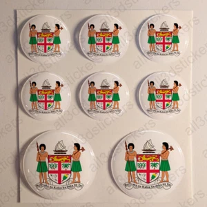 Pegatinas Fiyi Escudo de Armas Vinilo 3D Relieve Pegatina Fiyi Redondas Moto - Picture 1 of 1