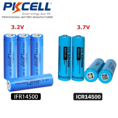 4/8/12x AA 14500 3.7V Li-ion & 3.2V AA LiFePO4 Rechargeable Batteries Button top - Image 1 of 4