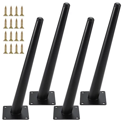 RealPlus 24" Metal Desk Legs, Reinforced Steel Table Furniture Legs Set of 4 - Image 1 of 4