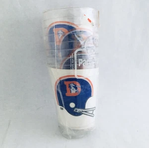 8 New Denver Broncos Comet Party Tumblers NFL Cups 10oz Vtg 80s Retro NOS Rare - Picture 1 of 4