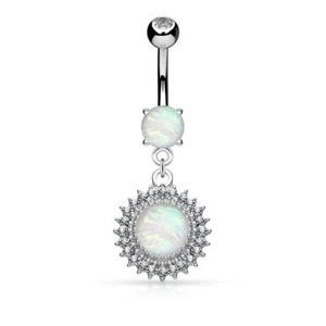 Piercing Ombelico Scudo Pavé Opale - Foto 1 di 1