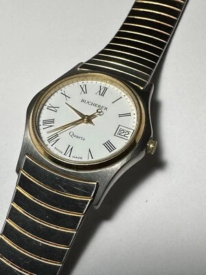 BUCHERER 18K GOLD&STAINLESS-STEEL WRISTWATCH 6268 FW3 CLASSICAL WAVE SWISS MADE - Image 1 of 4