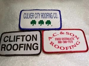 SET BESTEHEND AUS 3 ROOFING COMPANY SIEBDRUCK AUFNÄHEN NAMEN PATCH ETIKETTEN (13) - Bild 1 von 1
