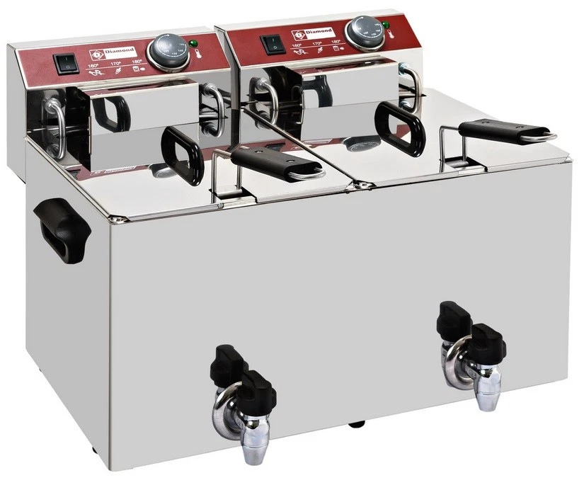 Elektro Fritteuse Friteuse Fritöse Tischgerät Edelstahl 2 x 10L 9000W Gastlando - Bild 1 von 1