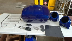 OS&D Advanblack Springfield Blue KING TOUR PACK TRUNK LUGGAGE FOR INDIAN CHIEF - Picture 1 of 22