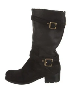 Christian Dior Suede And Shearling Moto Boot US 8.5 - Picture 1 of 7