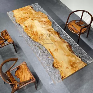 Luxury Premium Poplar Wood Epoxy Dining Table – Beautiful 35.43” x 86.61” Table - Picture 1 of 6