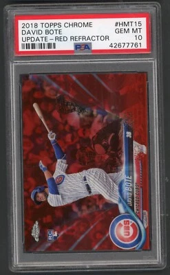 2018 Topps Update Chrome David Bote PSA 10 GEM MINT Rookie Card Red Refrctor /25 - Image 1 of 2