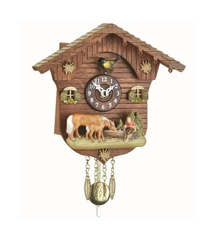 Trenkle Kuckulino Black Forest Clock Swiss House with Quartz Movement and Cuc Cover