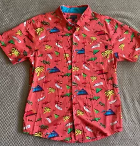 Maui & Sons Surf Co. Ropa de tabla original para hombre colorida tiburón abotonada grande - Imagen 1 de 8