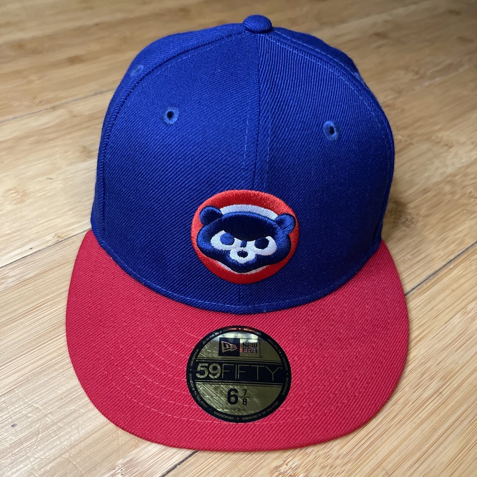 New Era 59FIFTY Chicago Cubs 1979 Cooperstown Wool Fitted 6 7/8 Hat Cap Blue/Red - Image 1 of 4