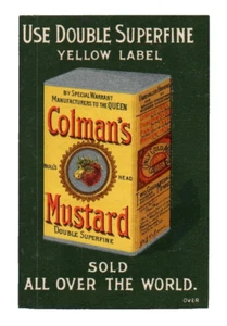 RARE c1880 Colman's Double Superfine Mustard Trade Card Box Package Royal Table - Bild 1 von 2