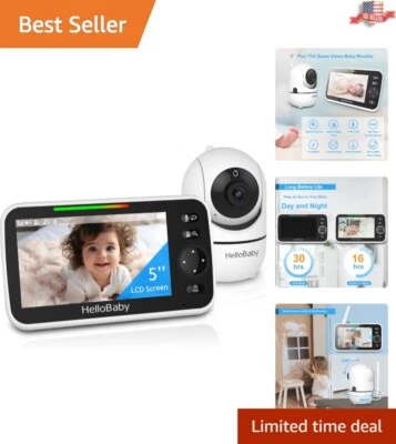 Potente monitor de bebé de 5"" con batería de 30 horas y detección de llanto - No se necesita WiFi Foto 1 de 4