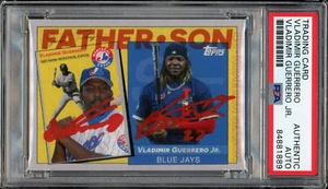 Vladimir Guerrero Sr. and Vladimir Guerrero Jr. Signed 2021 Topps Project 70 Bas - Picture 1 of 2