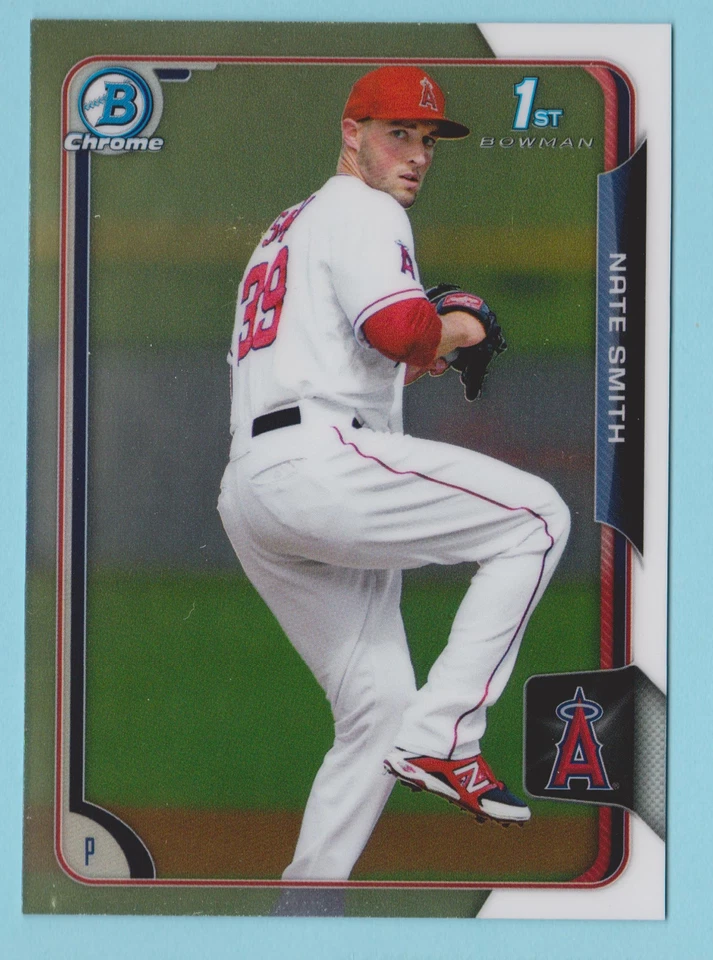 2015 Bowman Draft Chrome RC Nate Smith Los Angeles Angels #BCP90 - Image 1 of 1
