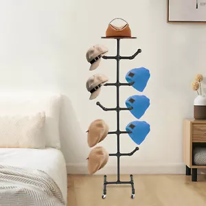 Soportes para Sombrero Negro, Soporte para Abrigo y Sombrero Independiente, Estante para Sombreros con 10 Ganchos - Imagen 1 de 18