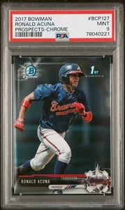 RONALD ACUNA JR. 2017 Bowman Chrome Prospect #BCP127 PSA 9 Mint - Picture 1 of 2