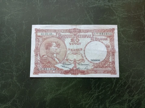 BELGIUM / BELGIQUE 20 Francs  Banknote 1948 Cover