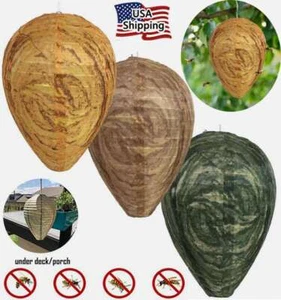 1-3Pack Waterproof Wasp Nest Decoys Hanging Wasp Hornet Fake Wasp Nest Bee Decoy - Picture 1 of 17