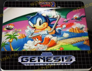 Custom Sonic the Hedgehog 2 Genesis Qualität Hochglanz Vinyl Ersatz Etikett - Bild 1 von 2