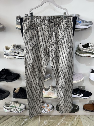 Pantalone Dior Oblique Monogram Slim Fit 17 5 Grigio Bianco Taglia 29