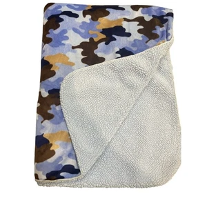 Manta de bebé de felpa Circo Target camuflada azul marrón Sherpa camuflaje Lovey Y2k - Imagen 1 de 11