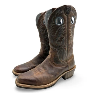 ARIAT Heritage Roughstock abgenutzt braun Leder Cowboystiefel Größe 9,5 D - Bild 1 von 11