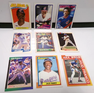 ЛОТ из 9 бейсбольных карточек с Хулио Франко ~ как новые - Изображение 1 из 3