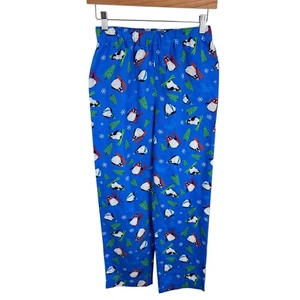 Lands' End neu ohne Etikett Winter Pinguin Druck elastische Taille Flanell Pyjamahose Kinder 12 - Bild 1 von 4