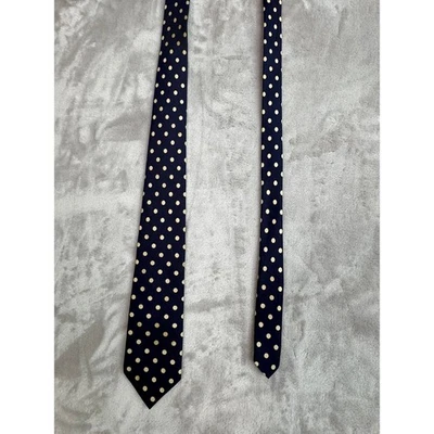 Corbata de lunares de seda Brooks Brothers tejida en Inglaterra azul marino para hombre Foto 1 de 3
