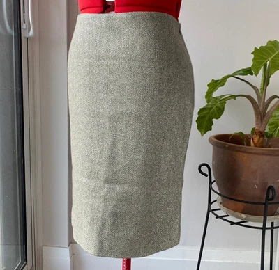 Falda lápiz Ralph Lauren etiqueta púrpura para mujer gris/plateada de lana talla 8 Foto 1 de 4