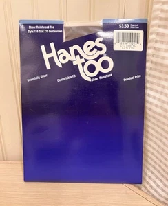 Vintage HANES TOO Strumpfhose Hose Gr. CD transparent, verstärkte Spitze sanft braun - Bild 1 von 3